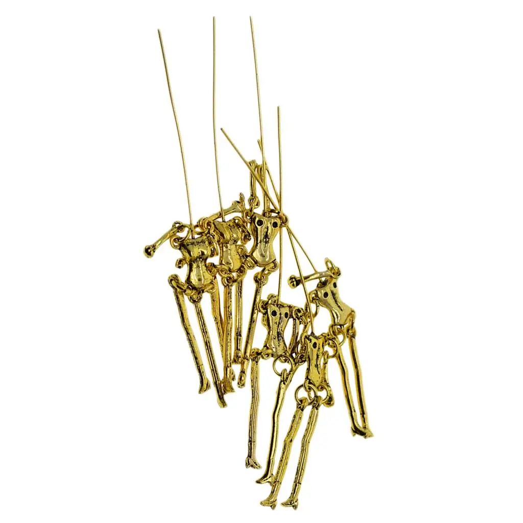 6 Pieces Skeleton Body Pendant Doll Charms for Necklace Dress Decorative Pendant DIY Jewelry Making Supplies
