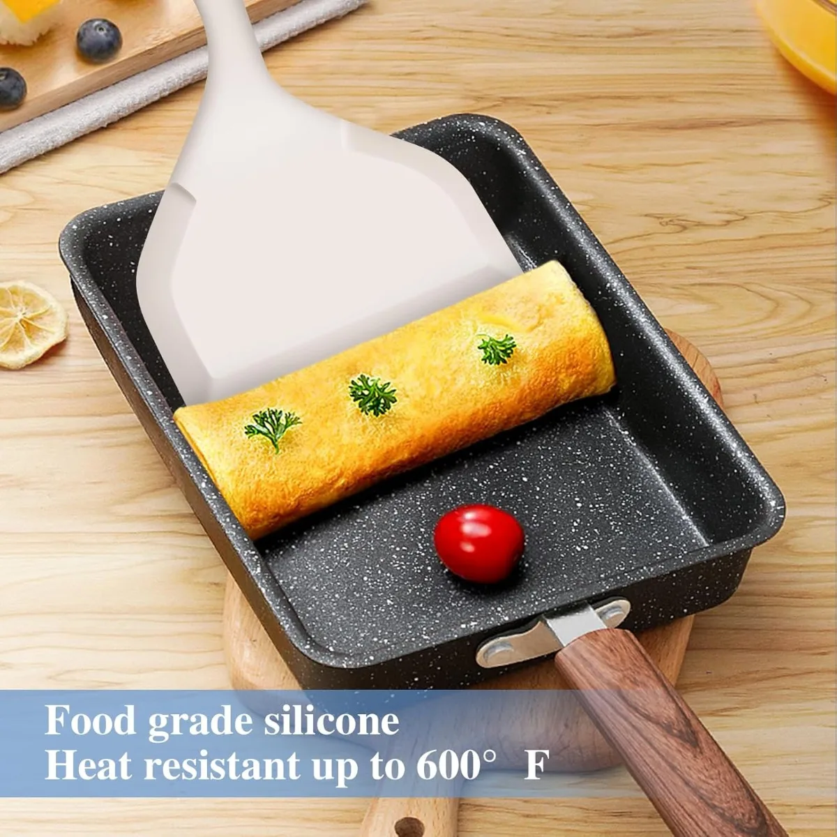Silicone Tamagoyaki Spatula Heat Resistant for Pancake Egg Rolls Non Stick Pan Omelet Pizza Household Kitchenware