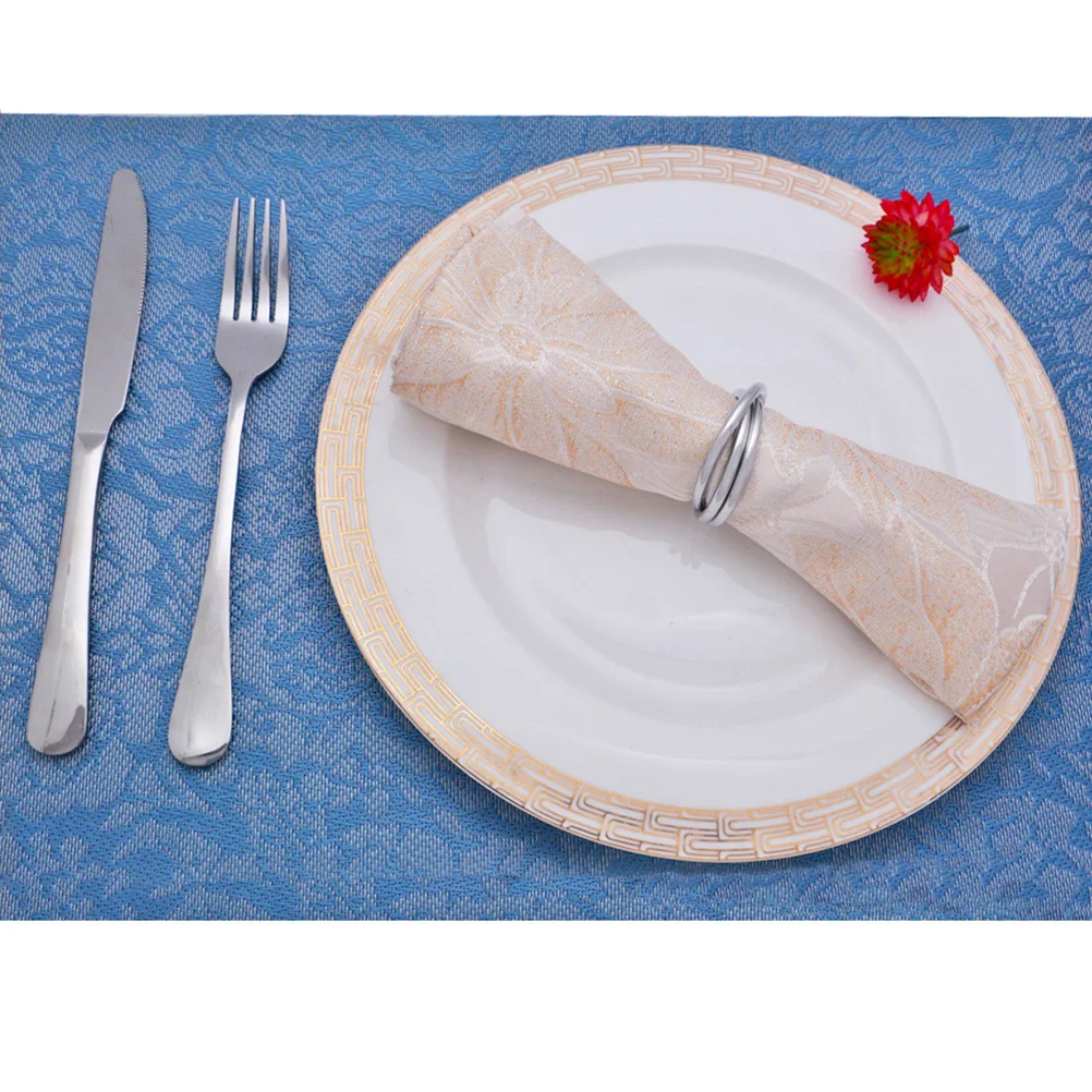 

6pcs Stainless Steel Napkin Rings Creative Napkin Holders Serviette Buckles for Wedding Banquet Party (Silver)