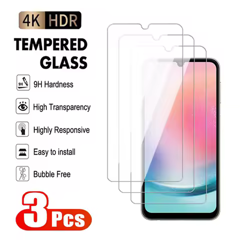 3Pcs Tempered Glass For Samsung Galaxy A21 A22 A23 A24 A25 4G 5G M21 M22 M23 Screen Protector A21s M21s Glass Protective Film