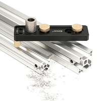 Aluminum Extrusion Drill Guide Jig Adjustable Aluminum Alloy Single/Double Hole Drilling Guide for 2020 Aluminum Profile