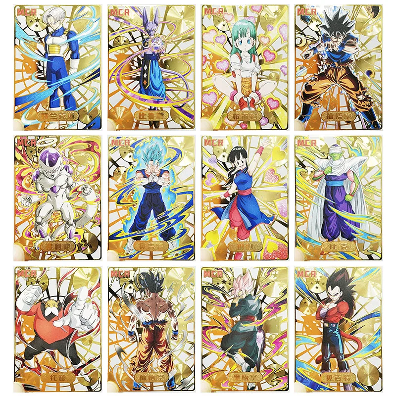 Anime Dragon Ball DIY Rare Metal Refractive Flash Cards Beerus Piccolo Piccolo Toys for boys Collectible Cards Birthday Gifts