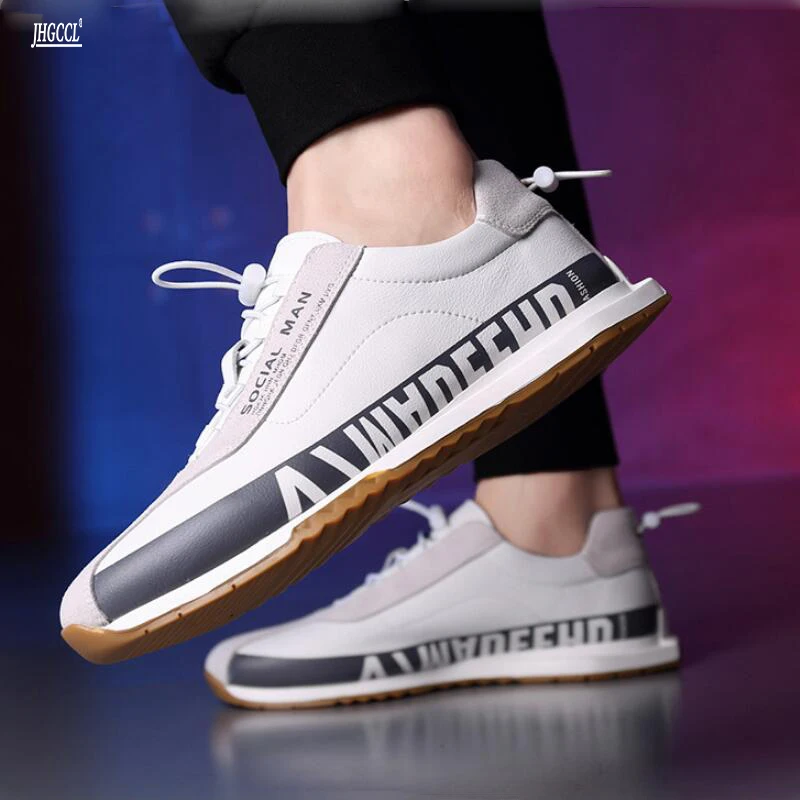 

New casual shoes one step elastic set foot small white shoes light soft sole sports shoes comfortable daily men's shoes A13