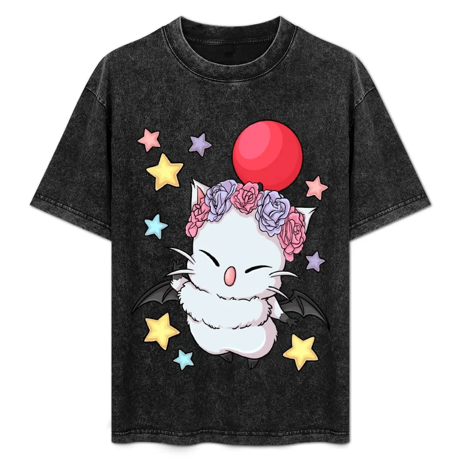 

Moogle flower crown T-Shirt anime tshirt cute clothes oversize t-shirts man blanks clothing for men