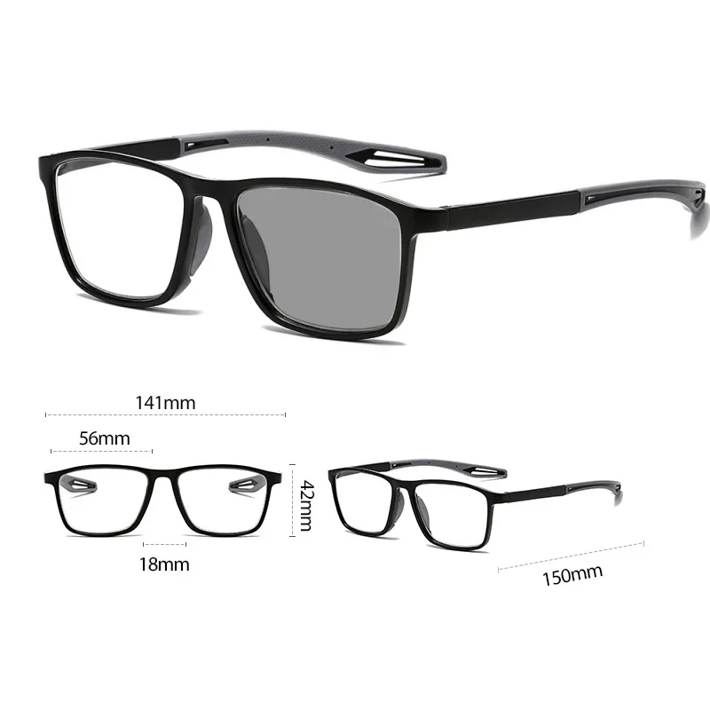 Retro TR90 Rahmen Photochrome Lesebrille Frauen Männer Trendy Presbyopie Brillen Vintage Verfärbung Sonnenbrille 0 + 1,0 + 4,0 – Detail 1