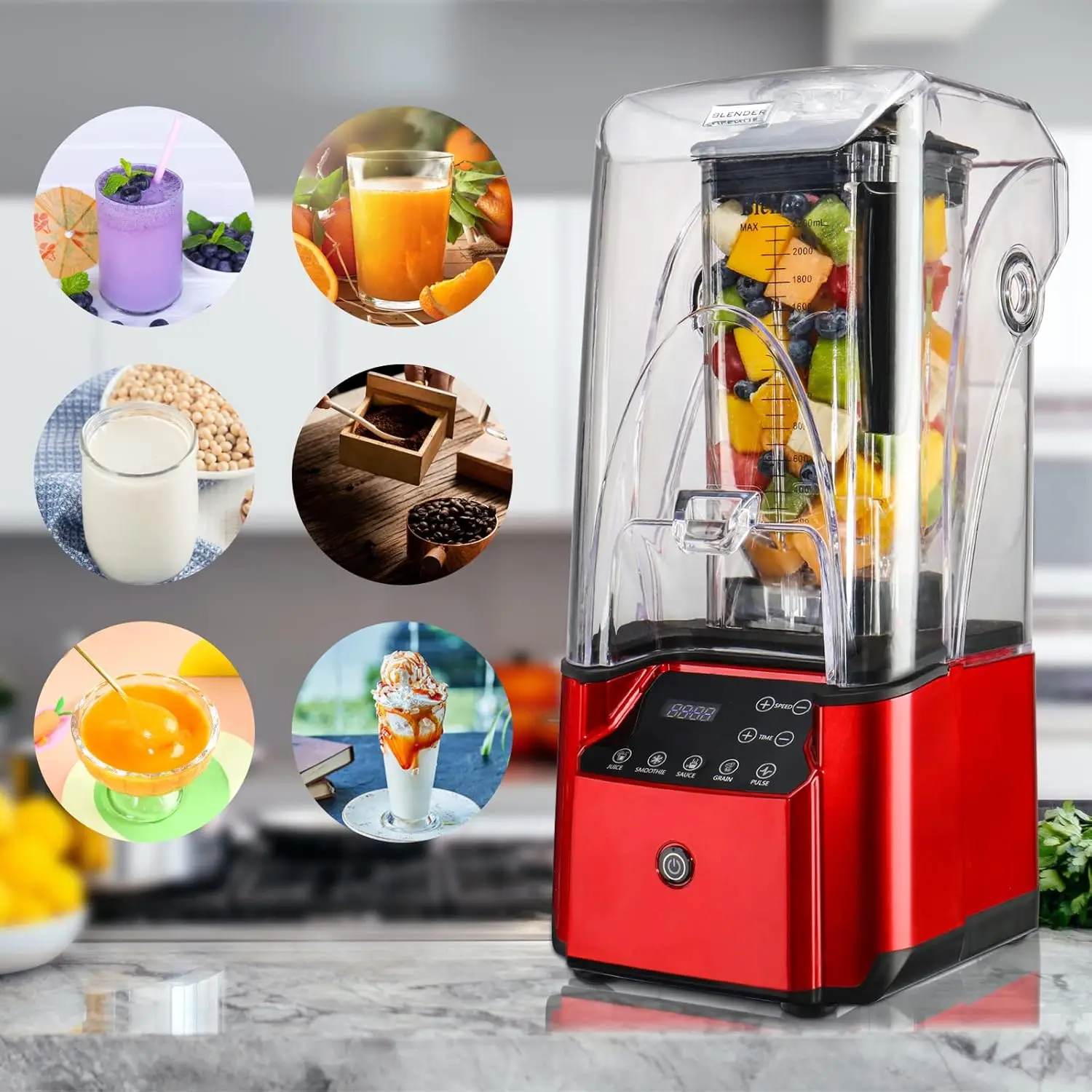 เครื่องปั่นสําหรับห้องครัว,เครื่องปั่นเคาน์เตอร์มืออาชีพความเร็วสูง 200W พร้อมที่อยู่อาศัยกันเสียง,เครื่องปั่นเงียบเชิงพาณิชย์สําหรับการสั่น