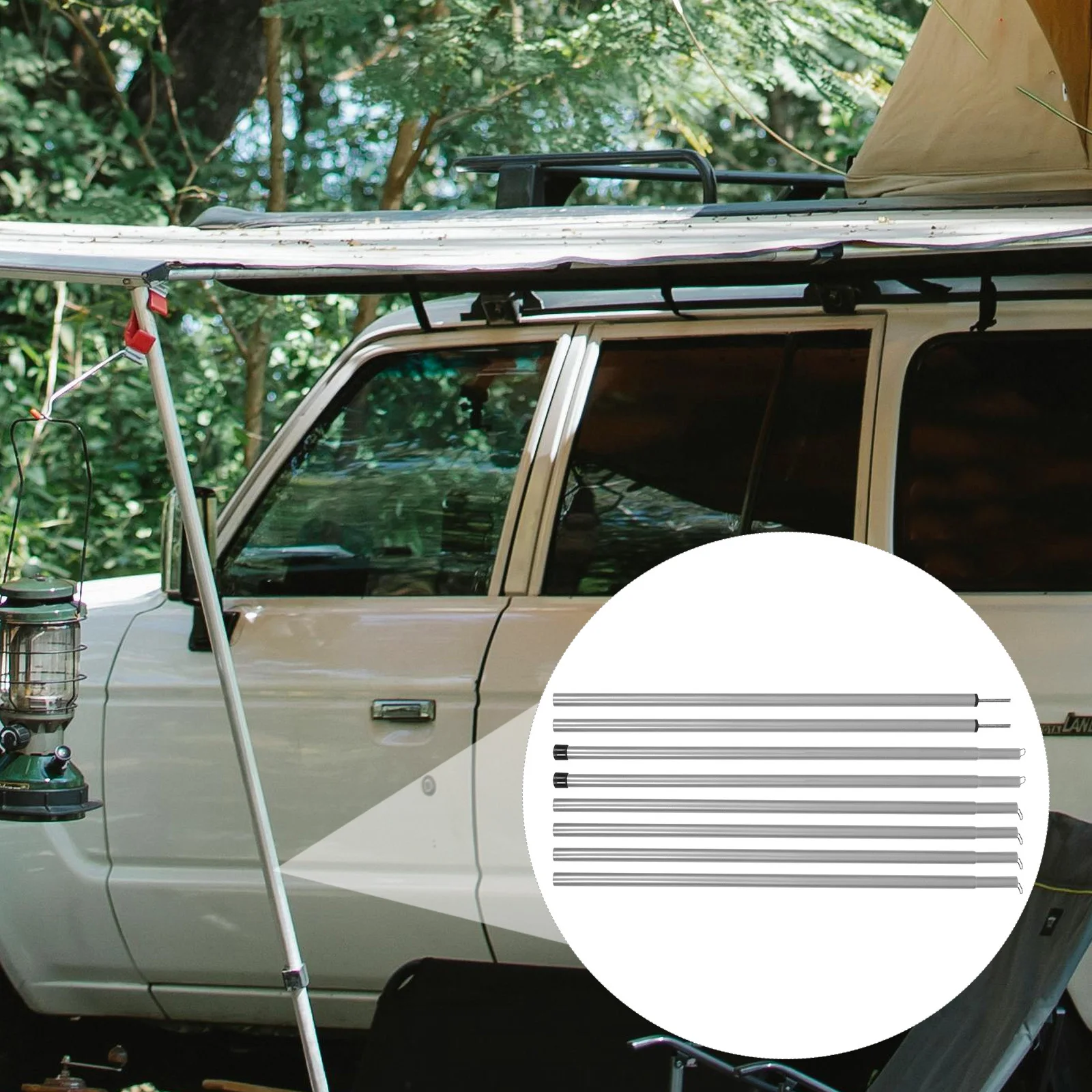 

8pcs Tent Replacement Pole 8Mm Thickened Fiberglass Rods Camping Hiking Outdoor Tent Support Durable Tarp Poles Set