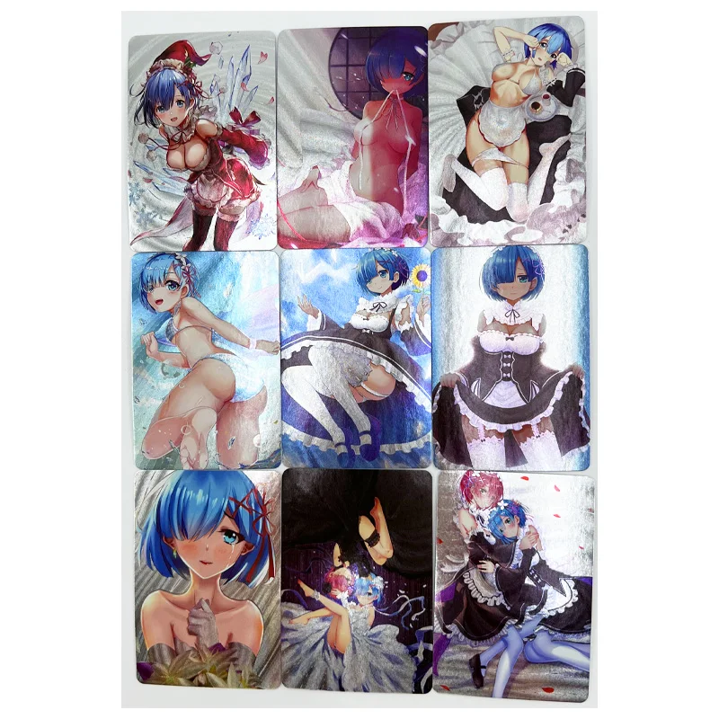 14 pz/set ACG ruvido Flash Sexy Rem giocattoli Hobby collezionabili collezione di giochi carte Anime