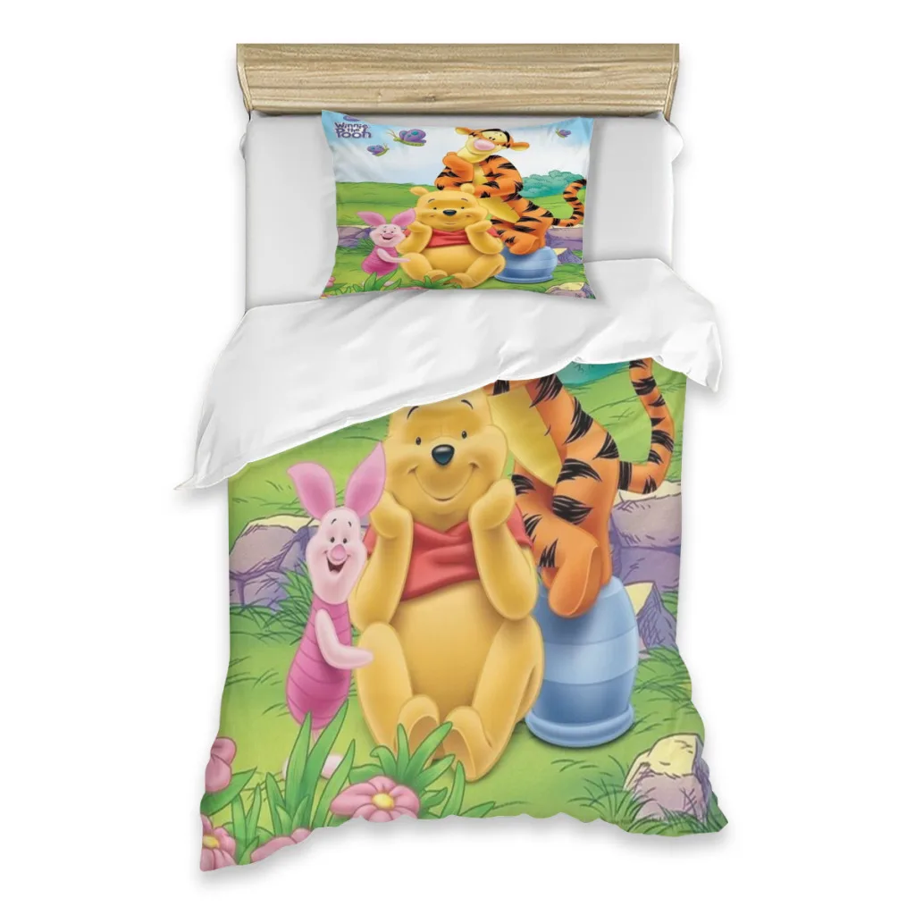 

Winnie the Pooh and the wind blows Bed Sheets Set Comforter Quilt Cover Duvets Single Bedding