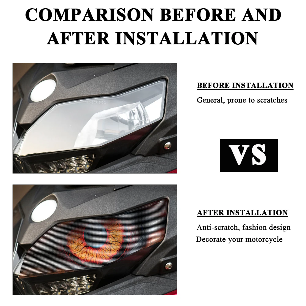 For Benelli TRK 502 502X TRK502 TRK502X 2023 2024 Waterproof Headlight Guard Stickers Motorcycle Head Light Decals Accessories