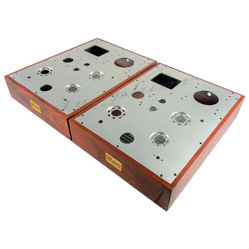 400*300*70mm Wooden Amplifier Case Preamplifier Chassis Split Style Vacuum Tube Amplifier Chassis Shell DIY Box