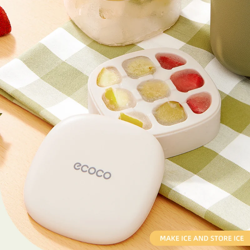 ECOCO Multigrid Silicone Ice Cube Home Refrigerator Ice Box Press with Cover Frozen Ice Mold Magic Tool Food Grade Mini Ice Grid