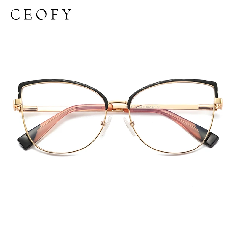 CEOFY Women Cat Eye Optical Women Eyeglasses Frame Stylish Myopia Vintage Brand Design Prescription Glasses Frame New 3024