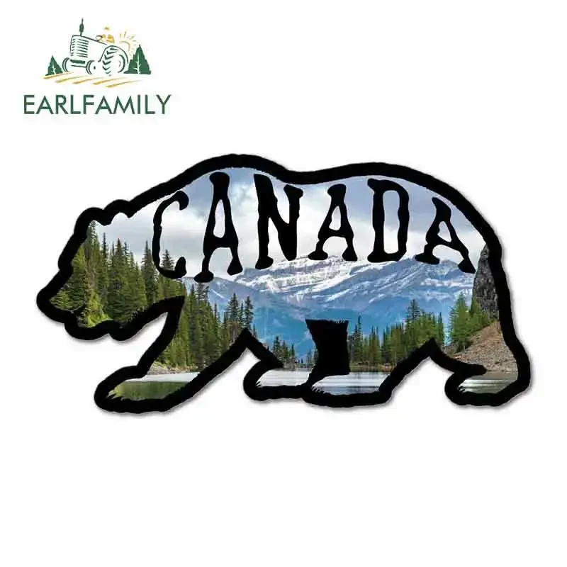 EARLFAMILY 13cm X 10.8cm for Camping Wild Bear Car Stickers Fashionable Creative Decals Sunscreen Laptop Caravan Decor Car Goods