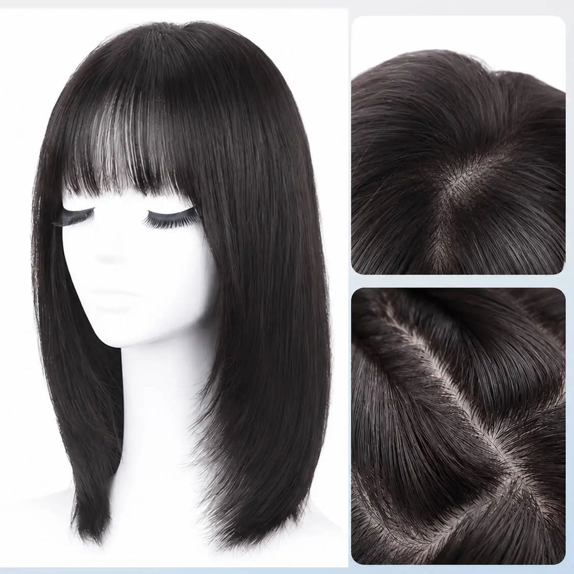 

Silk Base Glueless Human Hair Wig Dark #4 Brown Straight Virgin Hair Wig Soft Smooth 180% Density for Women