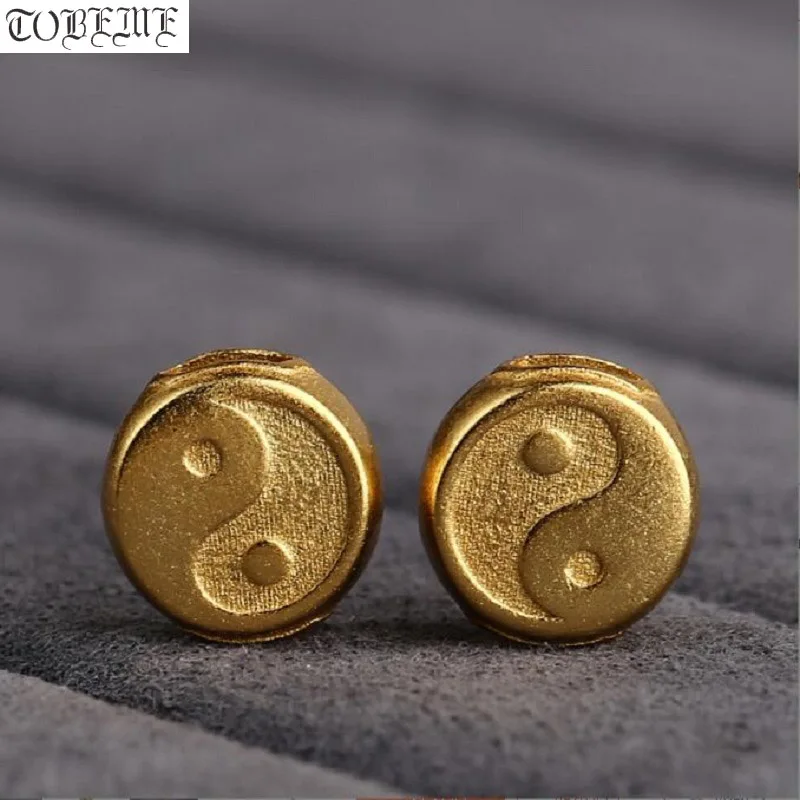 

Handmade 100% 925 Silver Gold-plated Fengshui Yinyang Beads Good Luck Bagua Beads Jewelry Findings