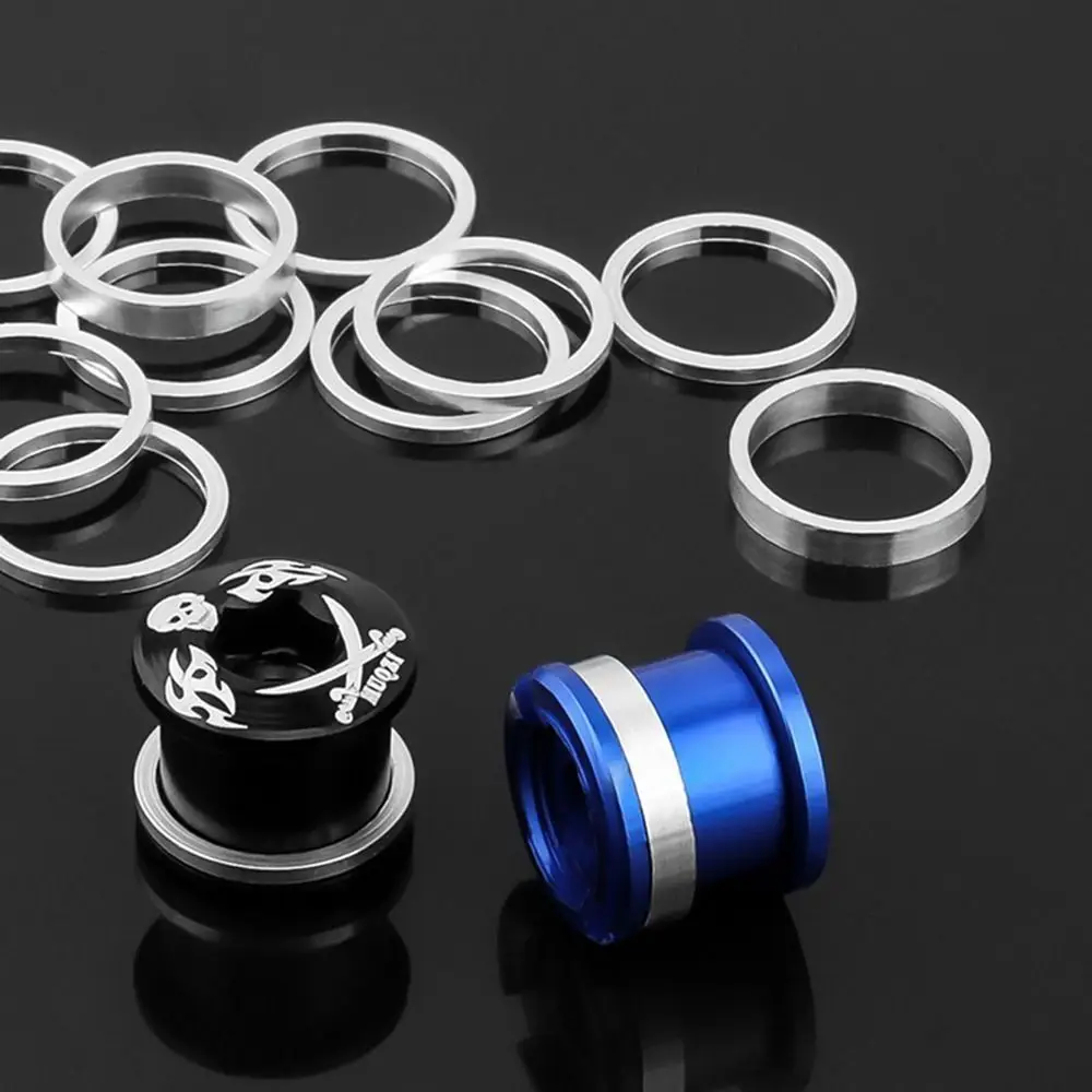 10PCS MTB Road Bicycle Chainring Bolts Gasket 1mm 2mm Bike Chain Wheel Plate Screws Washer Crankset Bolt Washer Ring