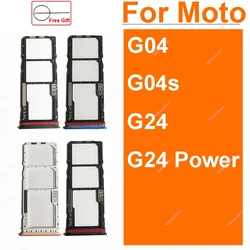 Sim Card Tray Holder For Motorola MOTO G04 XT2421 G04s G24 G24 G24 Power SIM Cadr Slot Card Reader Adapters Socket Repair Parts