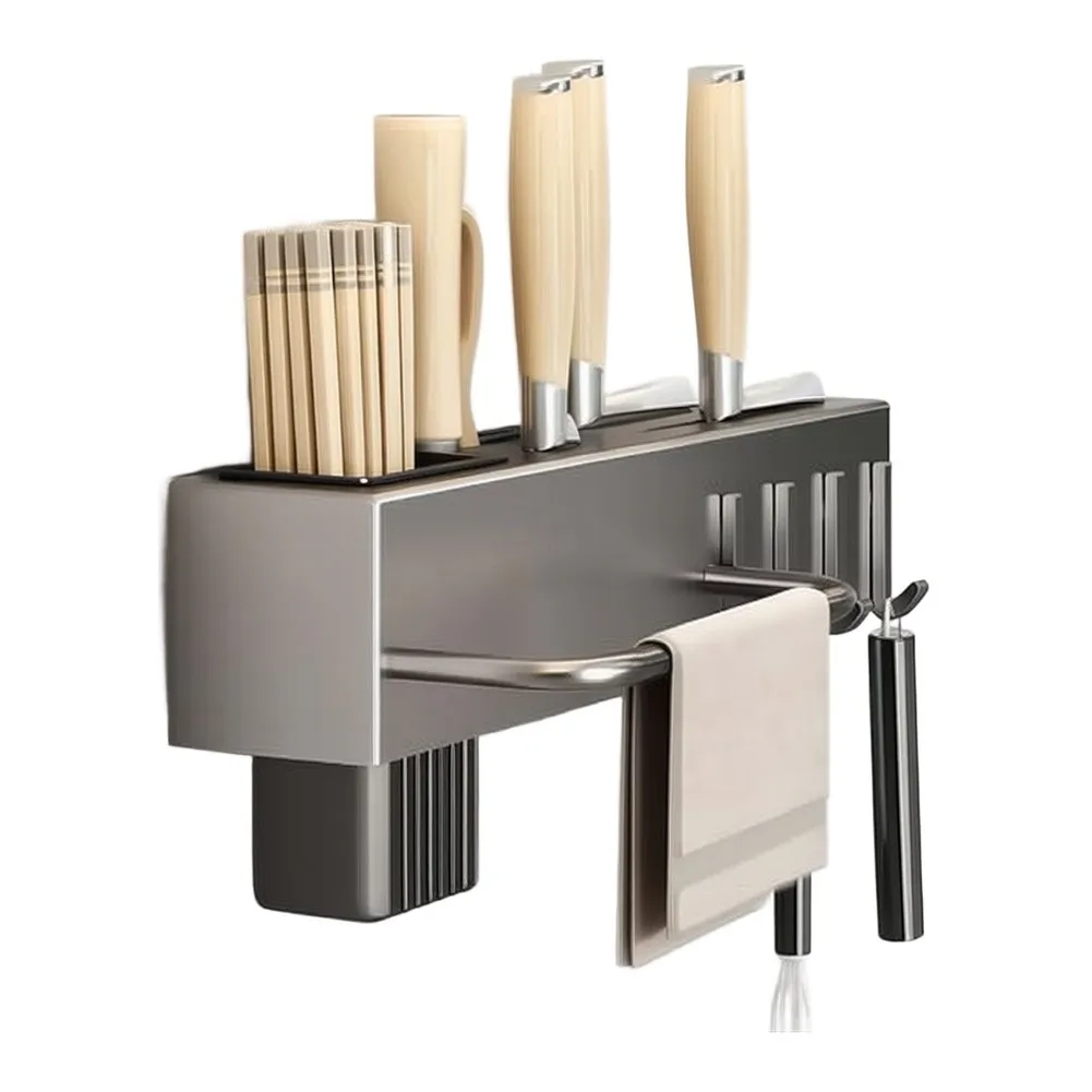 Efficient Organization For Kitchen Carbon Steel Utensil Rack Utensil Rack Space Saving Design Robust Construction