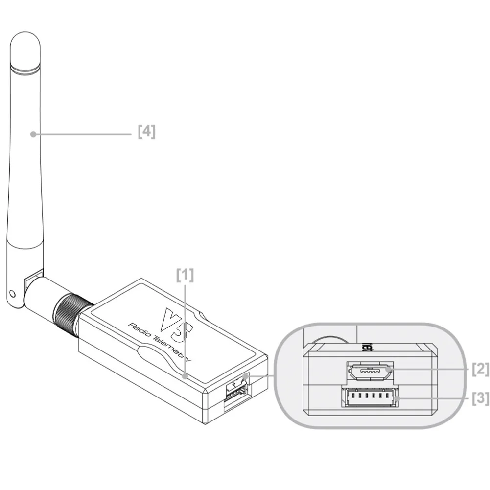 3DR Radio V5 Telemetry 433Mhz 915Mhz 1000MW/500MW Air and Ground Data Transmit Module with OTG cables for APM 2.8 /Pixhawk 2.4.8