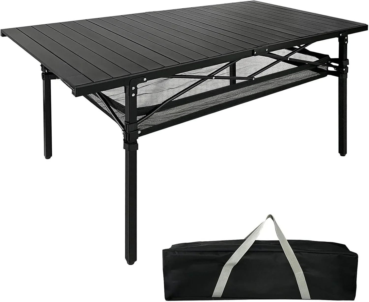

Hot salesLarge Folding Camping Table Aluminum with Storage Roll Up Tall Outdoor Portable Table Lightweight Picnic BBQ Backyard