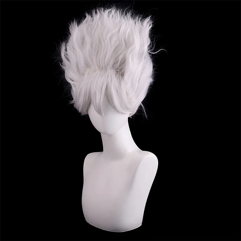 Anime White Luffy Cosplay Gear 5 Nik Form WIG Luffy Silver Fluffy Curly Hair Cosplay Anime Wig Heat Resistant Hair Synthetic view 3