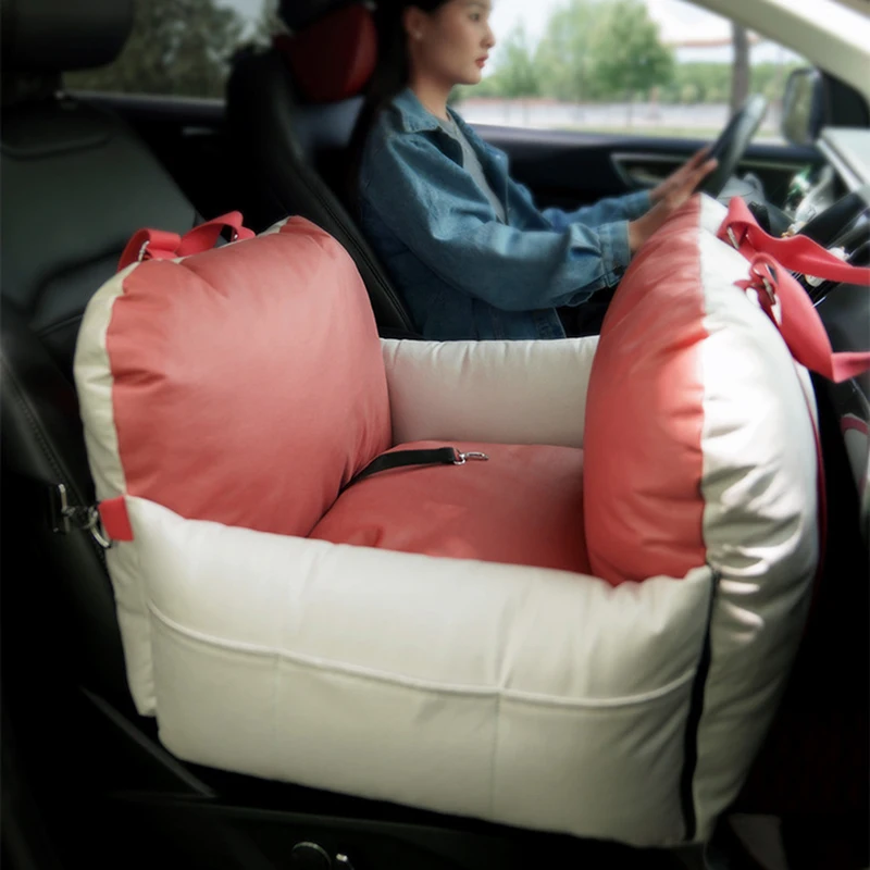 

2026 Factory Wholesale Logo Custom Waterproof Safety Seat Pet Car Kennel Universal Removable Washable Dog Portable Pet Car Seat