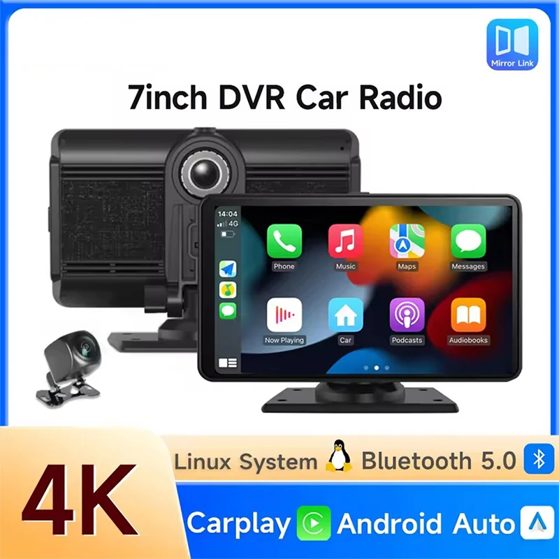 

EHY702 7 inch front 4K rear 1080P Car Radio PND BT wireless carplay Android Auto GPS FM Wifi Mirrorlink Radio