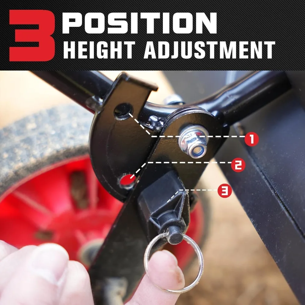 Leme/cultivador elétrico com fio de 16 polegadas e 13,5 A, profundidade de leme de 8 polegadas com rodas ajustáveis, rototiller elétrico dobrável