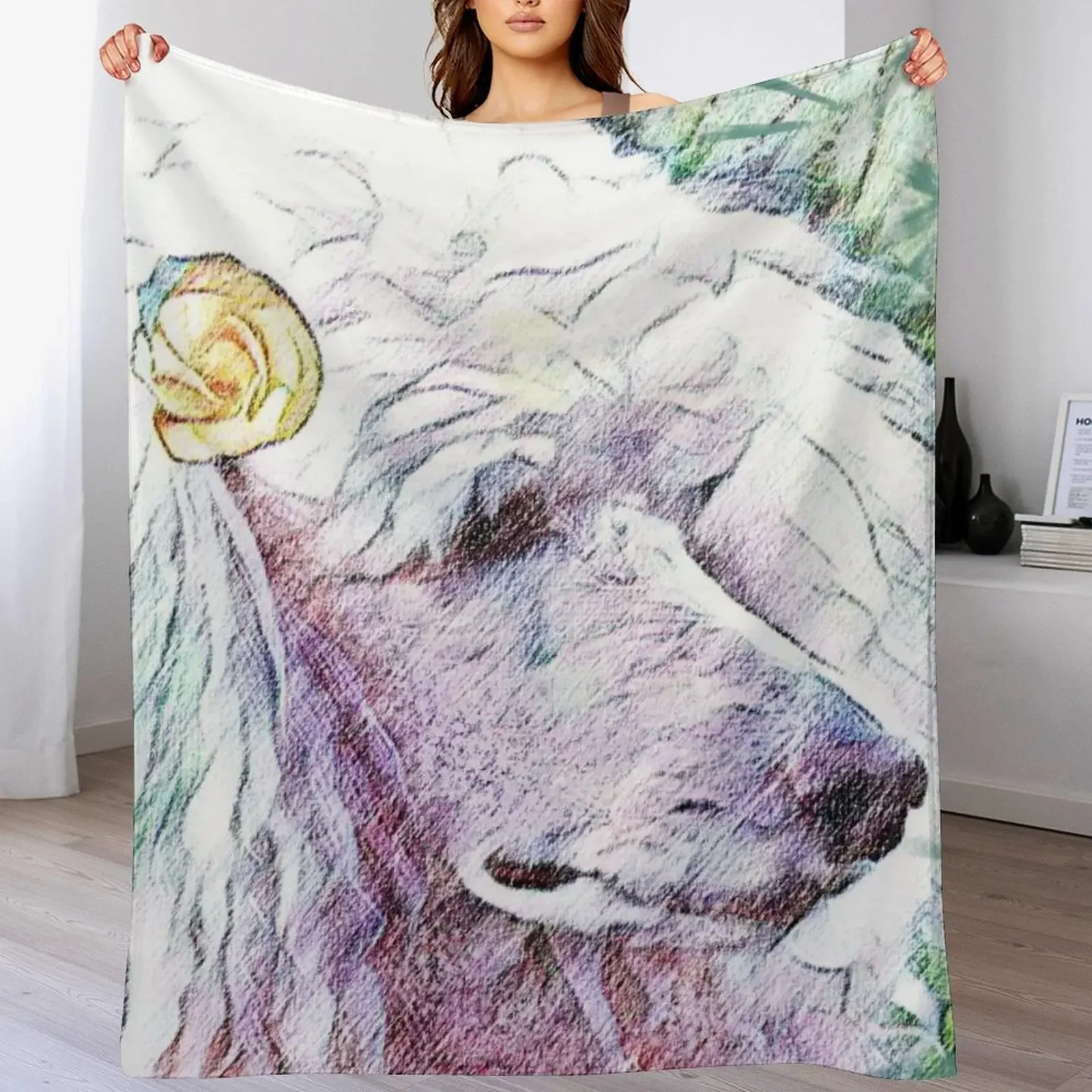 New Poodle with gardenia Throw Blanket All Season Soft Lightweight Blanket for Home