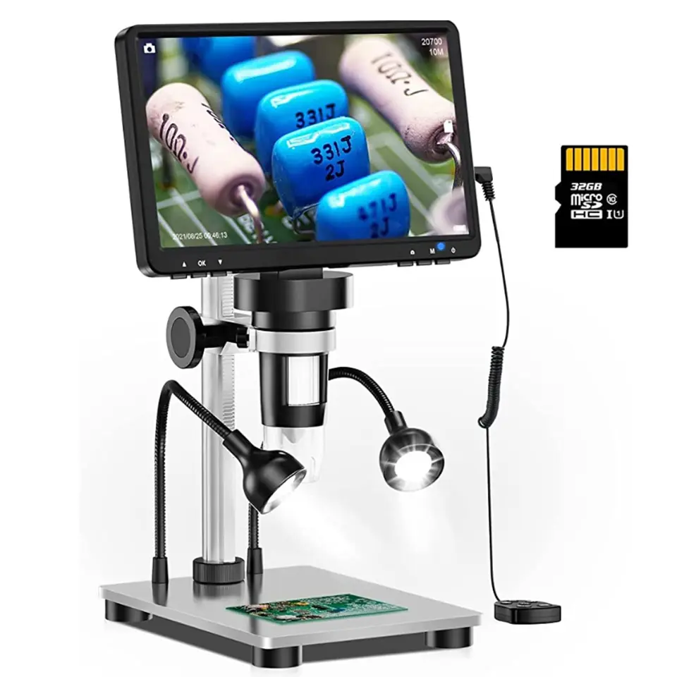 DM9 7-Inch HD Digital Microscope, 50X-1200X Zoom for Soldering & PCB