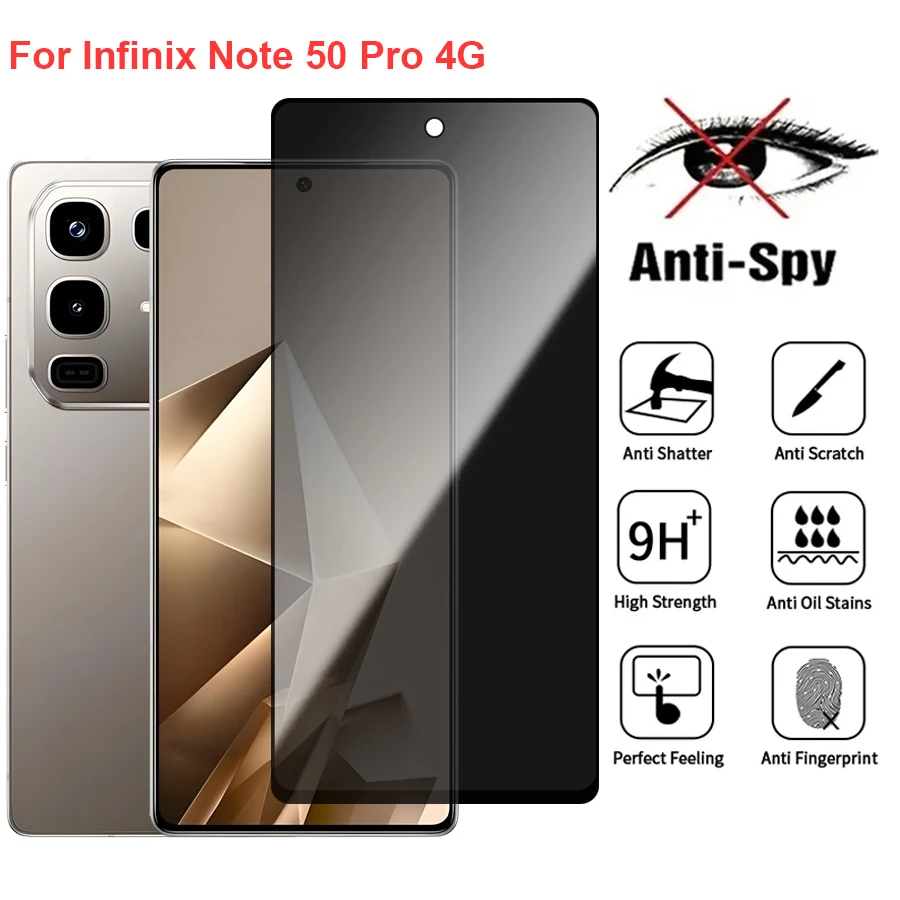 For Infinix X6855 Anti Spy Privacy Tempered Glass Screen Protector Compatible For Infinix Note50 Pro Phone Film