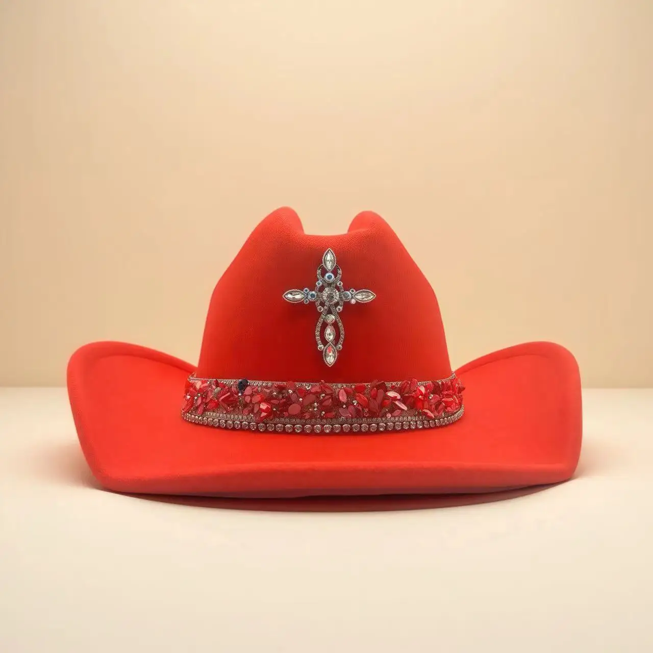 Disco Beach Cowboy Hat Rhinestone Woman for Cowgirl Costume, Party Hats, Rave Festival Accessories view 3