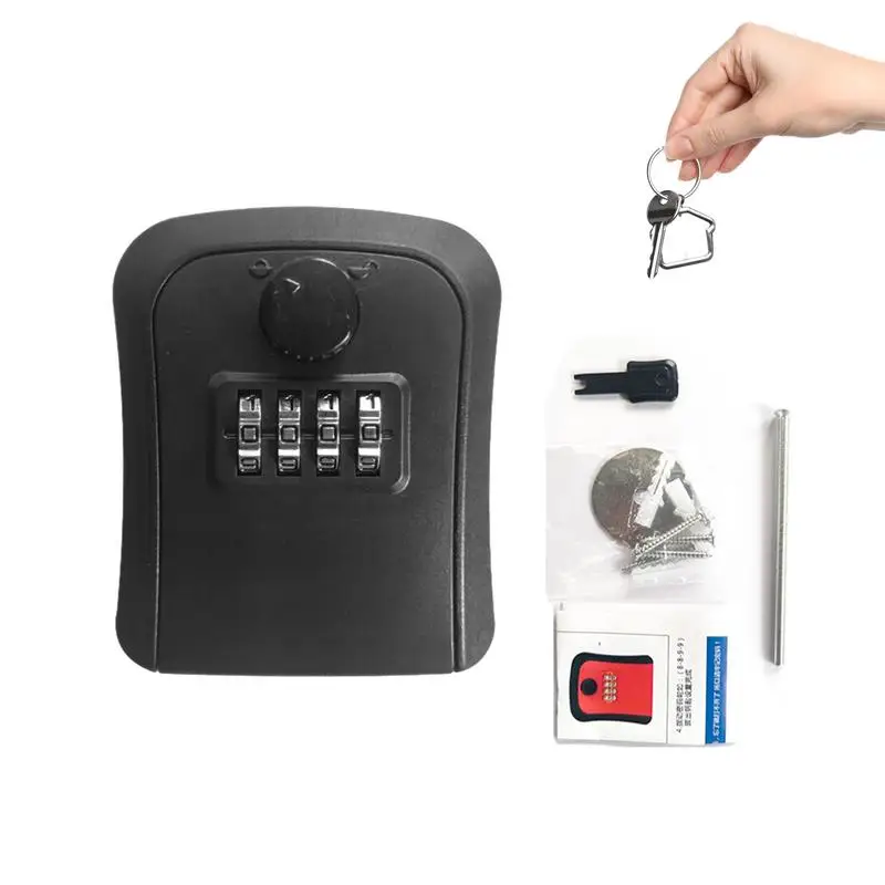 Imagem -02 - Wall Mount Key Armazenamento Secret Box Organizador Digit Combination Senha Código de Segurança Lock no Key Home Safe