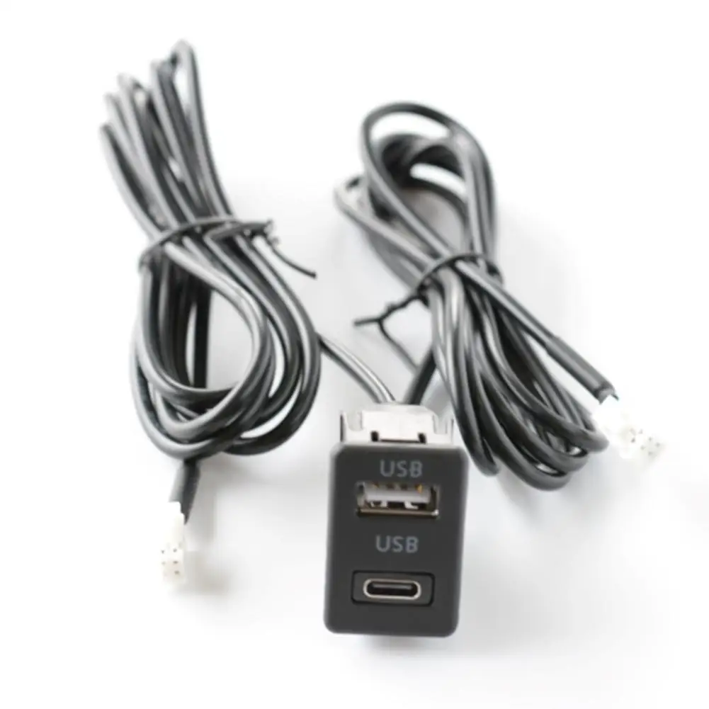 Car USB+TYPE-C Socket Base For Changing Car Android- Navigation System To 4-pin 6-pin USB+TYPE-C Auto Fixed Panel Socket