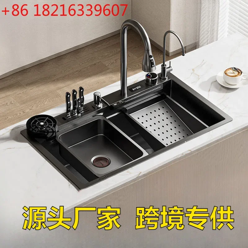 New shark with knife holder with button digital display stainless steel vegetable basin extra thick dishwasher