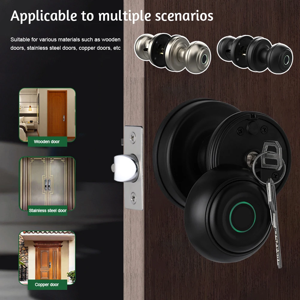 Electronic Smart Fingerprint Door Lock No Drilling No Wiring Keyless Door Lock For Office Apartment