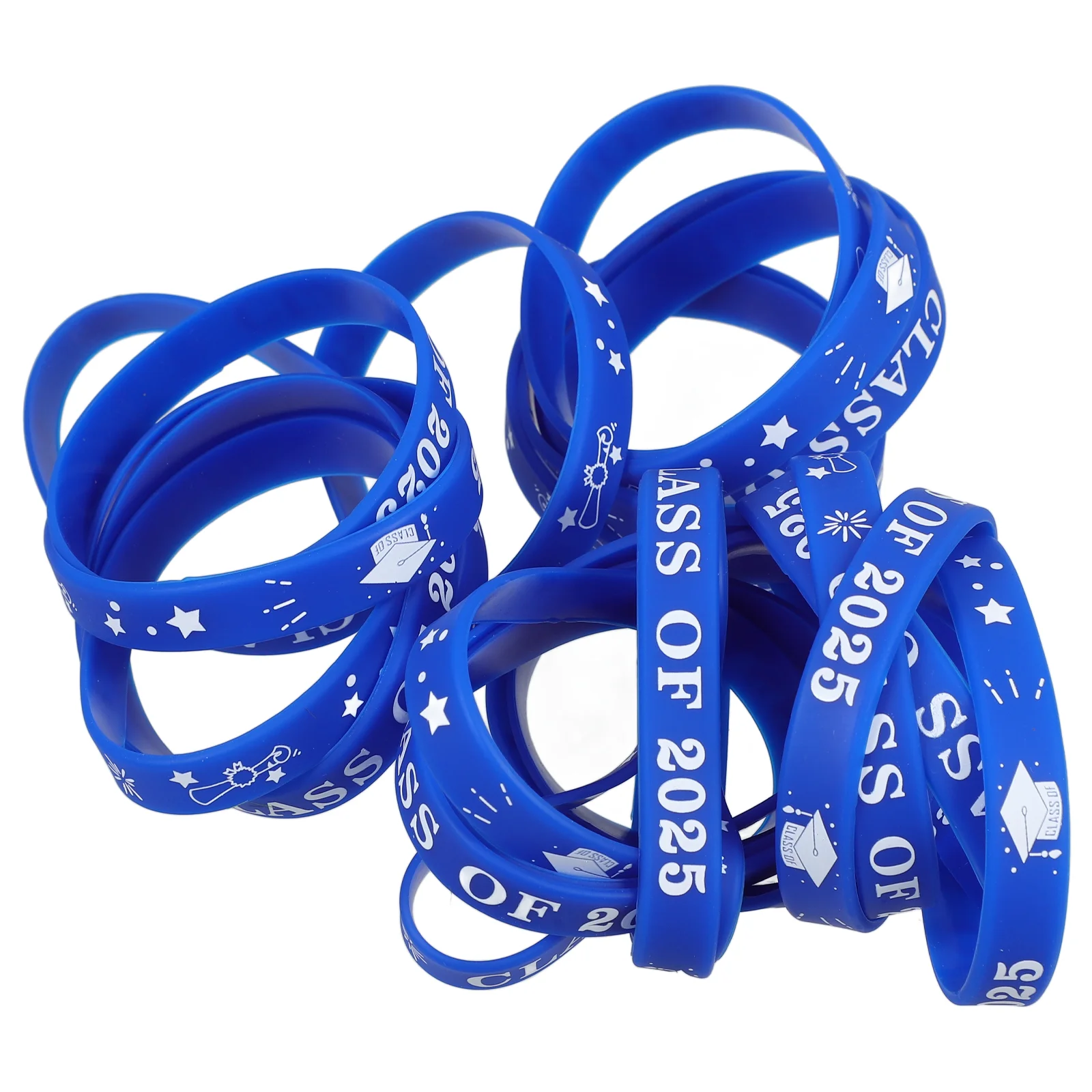 

24 Pcs The Gift Graduation Bracelet Silicone Wristbands Decorate for Event Blue Student