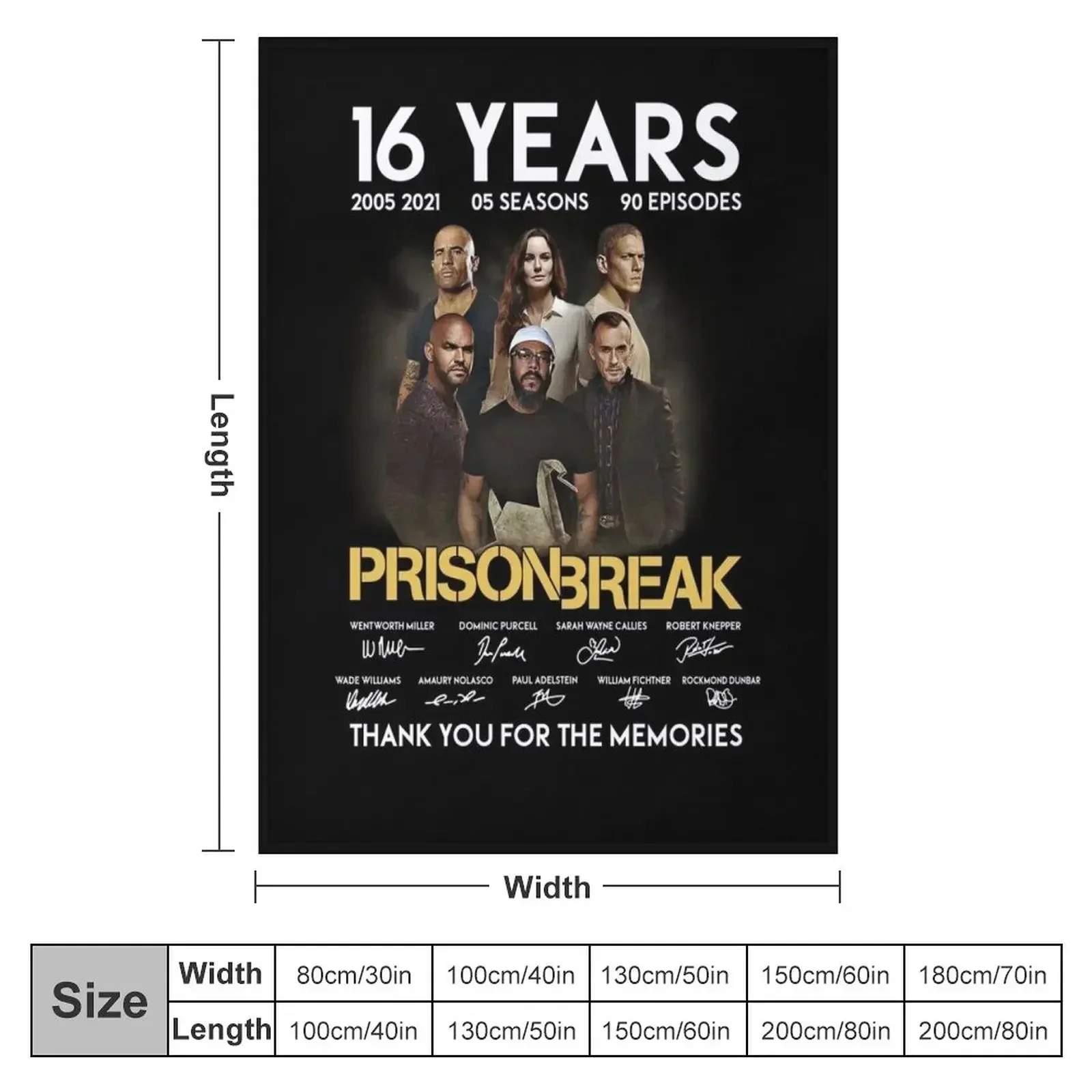 16 Years Prison Break Signature , Thank You For The Memmories , Prison Break Throw Blanket Shaggy Heavy Fashion Sofas Blankets