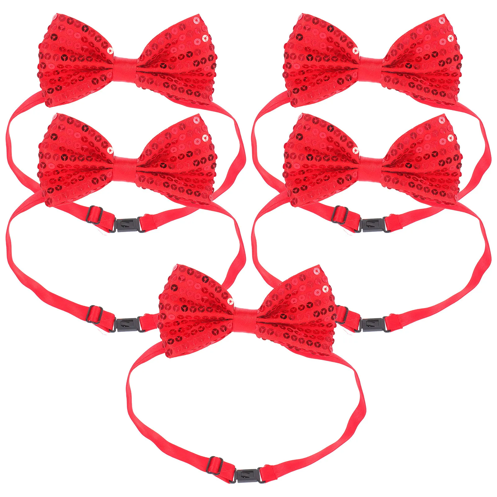 

5Pcs Kids Sequin Bow Tie Shiny Adjustable Glitter Bowties for Children Stage Performance Wedding Party Daily Fashion Bow Ties