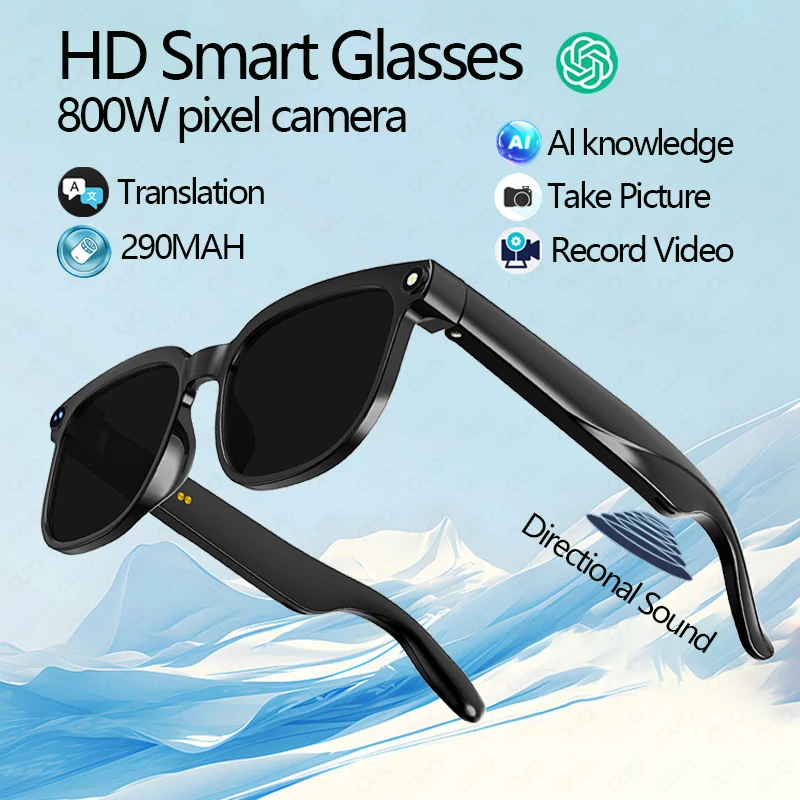 

800W Camera Smart Glasses Remote Photography HD Video Bluetooth Call 290mah Directional Sound AI SmartGlasses 2025 NEW Men Women