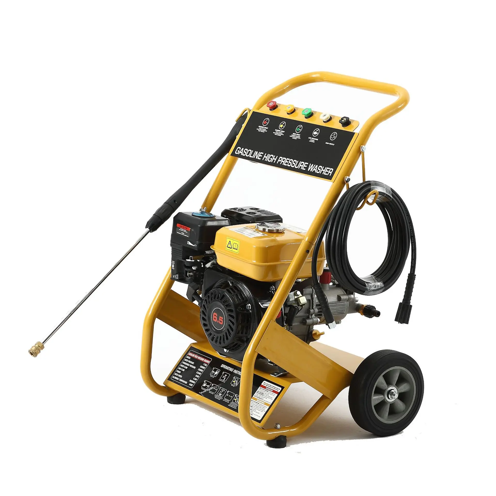 ZTP200 Mobile Road Washer Gasoline 150bar Pressure Aluminum Pump High Pressure Washer Car Washer Gun Foam Generator