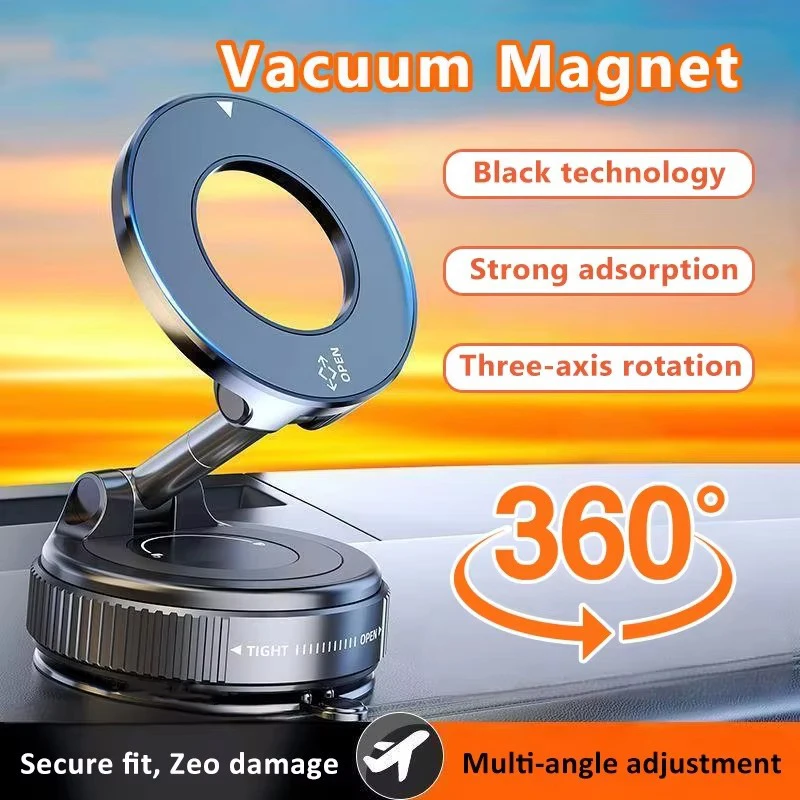 Magnetische Saugnapf-Handyhalterung für Magsafe Magnetisch 360° °   Verstellbare Auto-Handyhalterung Taschenformat Faltbare Autohalterung Metall-Saughalterung