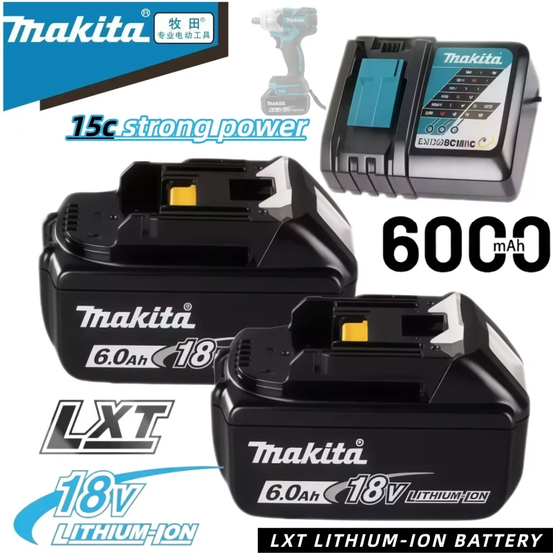 

New 100% Genuine 18V 6.0Ah Battery | High Capacity Li-ion Replacement for Power Tools with Charger