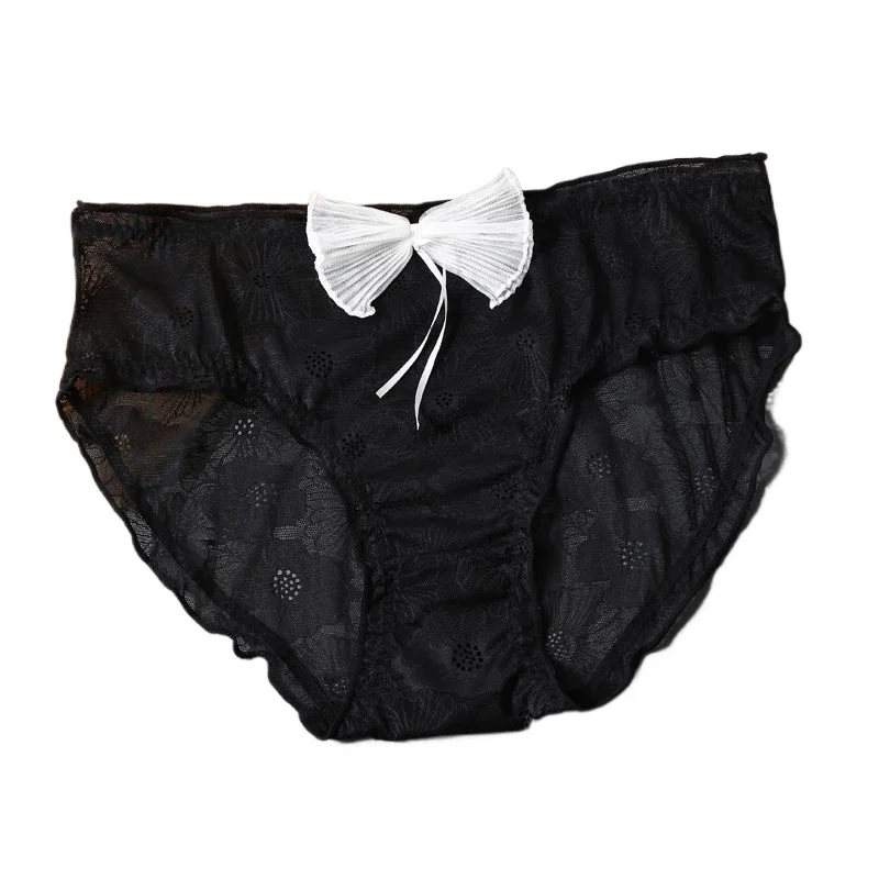 太ったと拡大された脂肪mmガール日本の弓メッシュレースブリーフ春と夏薄い滑らかで柔らかい速乾性下着新しい