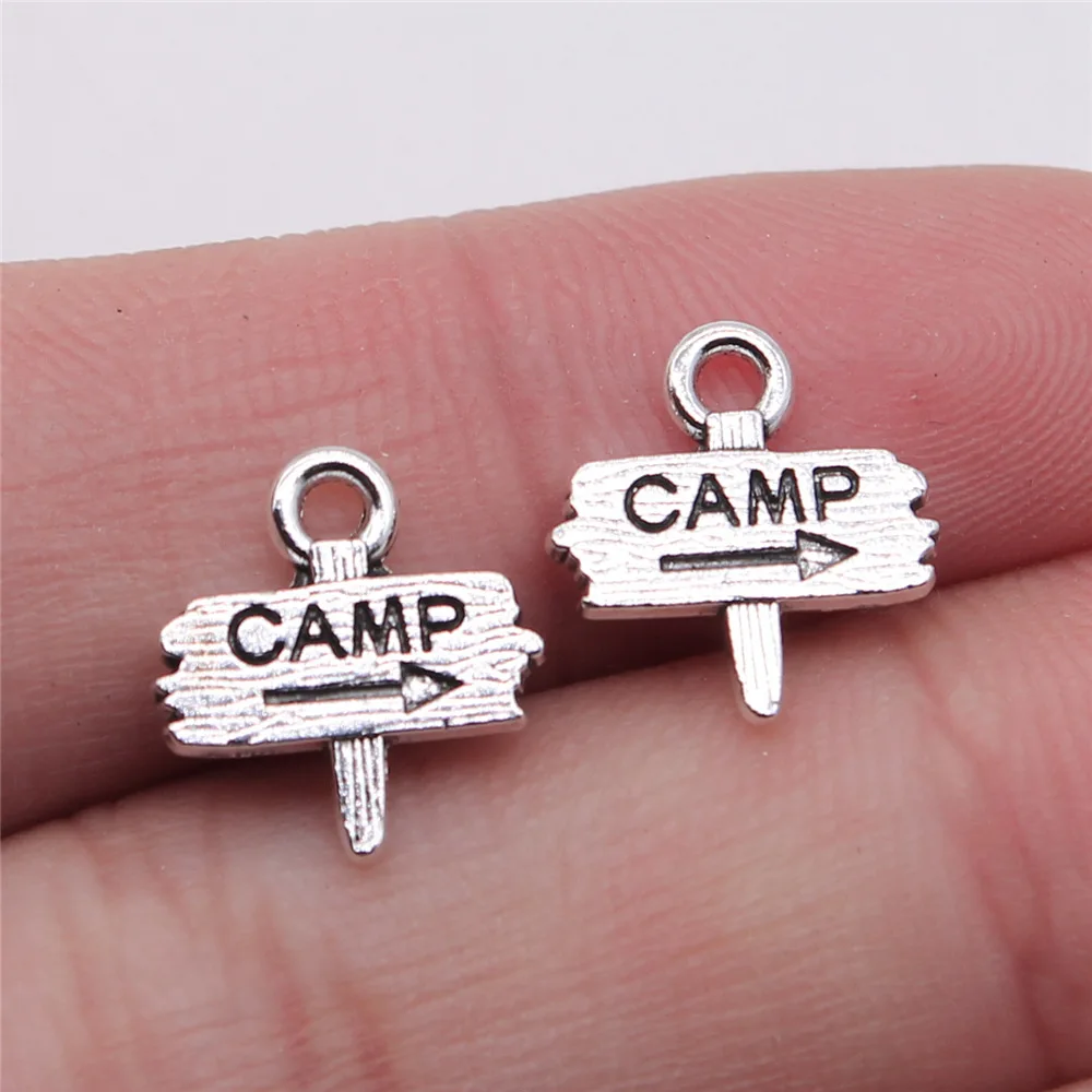 10pcs 12x13mm Camp Camping Signs Charms Pendant