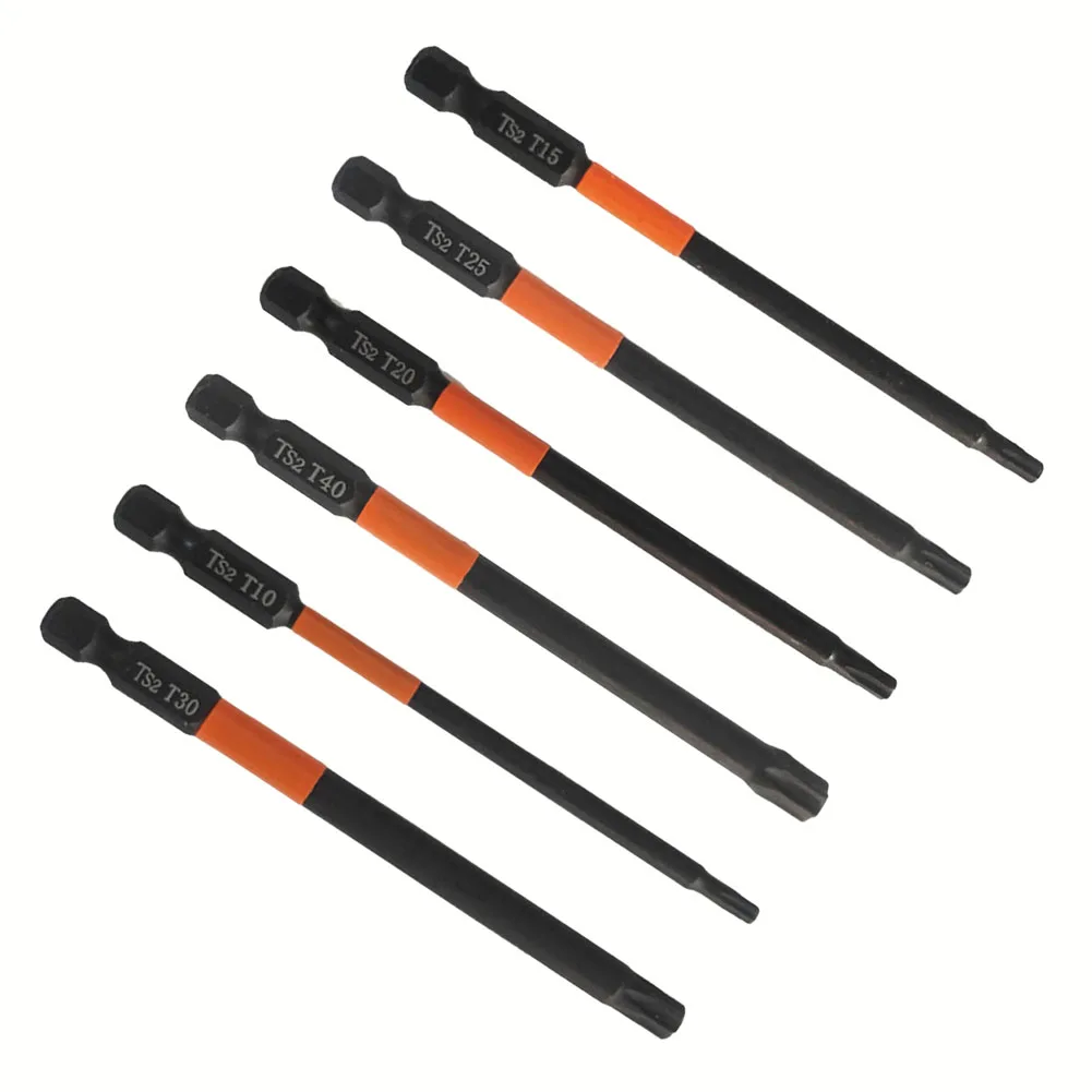 Magnetic Torx Screwdriver Bits 100mm 1/4In Hex Shank Electric Screw Driver Hand Tools T 10 T15 T20 T25 T30 T40