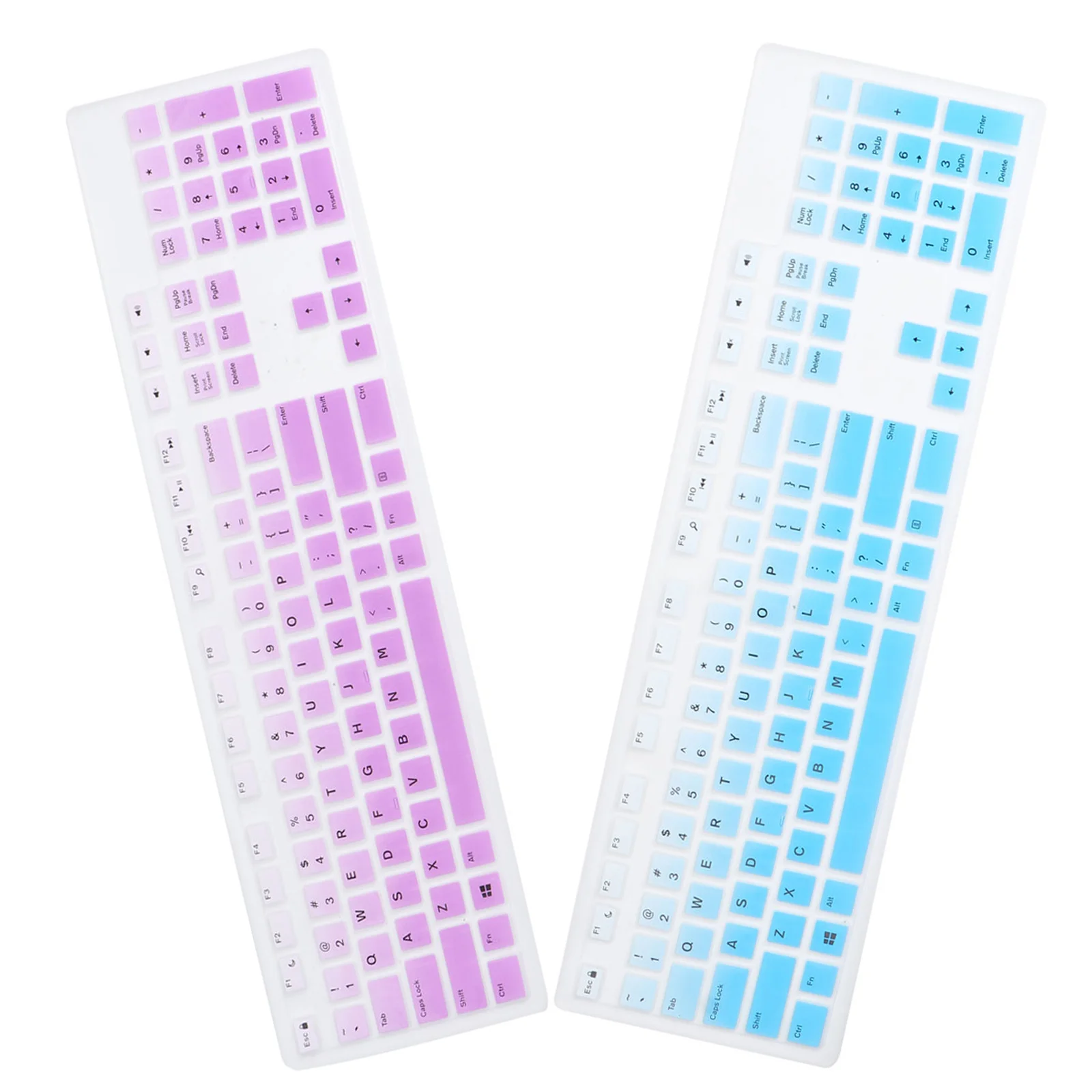 

2Pcs Dustproof Keyboard Skin Silicone Keyboard Cover Waterproof Protective Film for Kb216p Kb216t Wk636 Gradient Blue