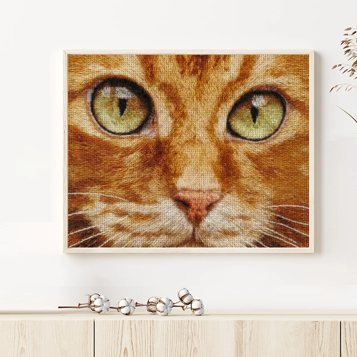 1 Stück 40X50CM/15,74*19,7 Zoll 16-Gitter Kunstmuster Kreuzstich-Set DIY-Set 11CT/14CT Hängendes Gemälde Wanddekoration Neuankömmling – Detail 1