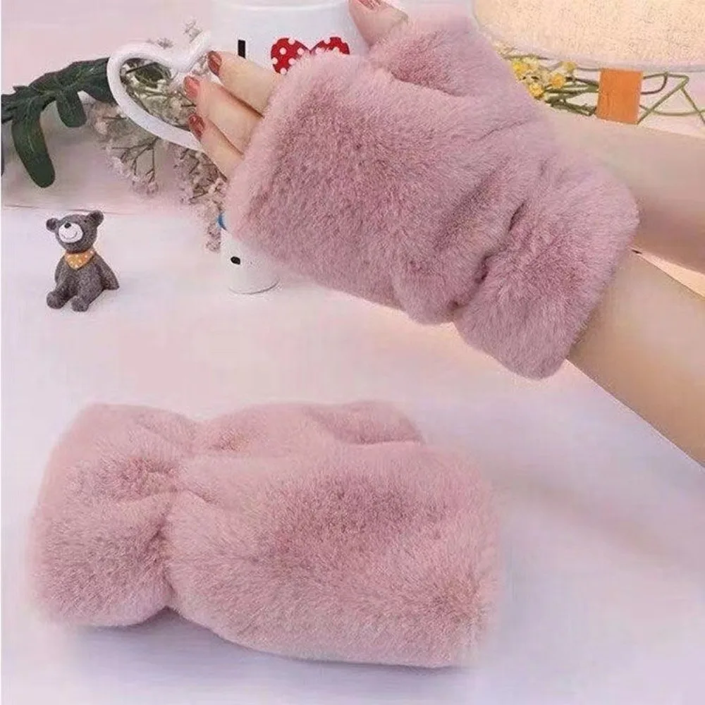 New Solid Color Riding Gloves Cold Protection Windproof Thermal Gloves Thicken Warm Gloves Autumn Winter